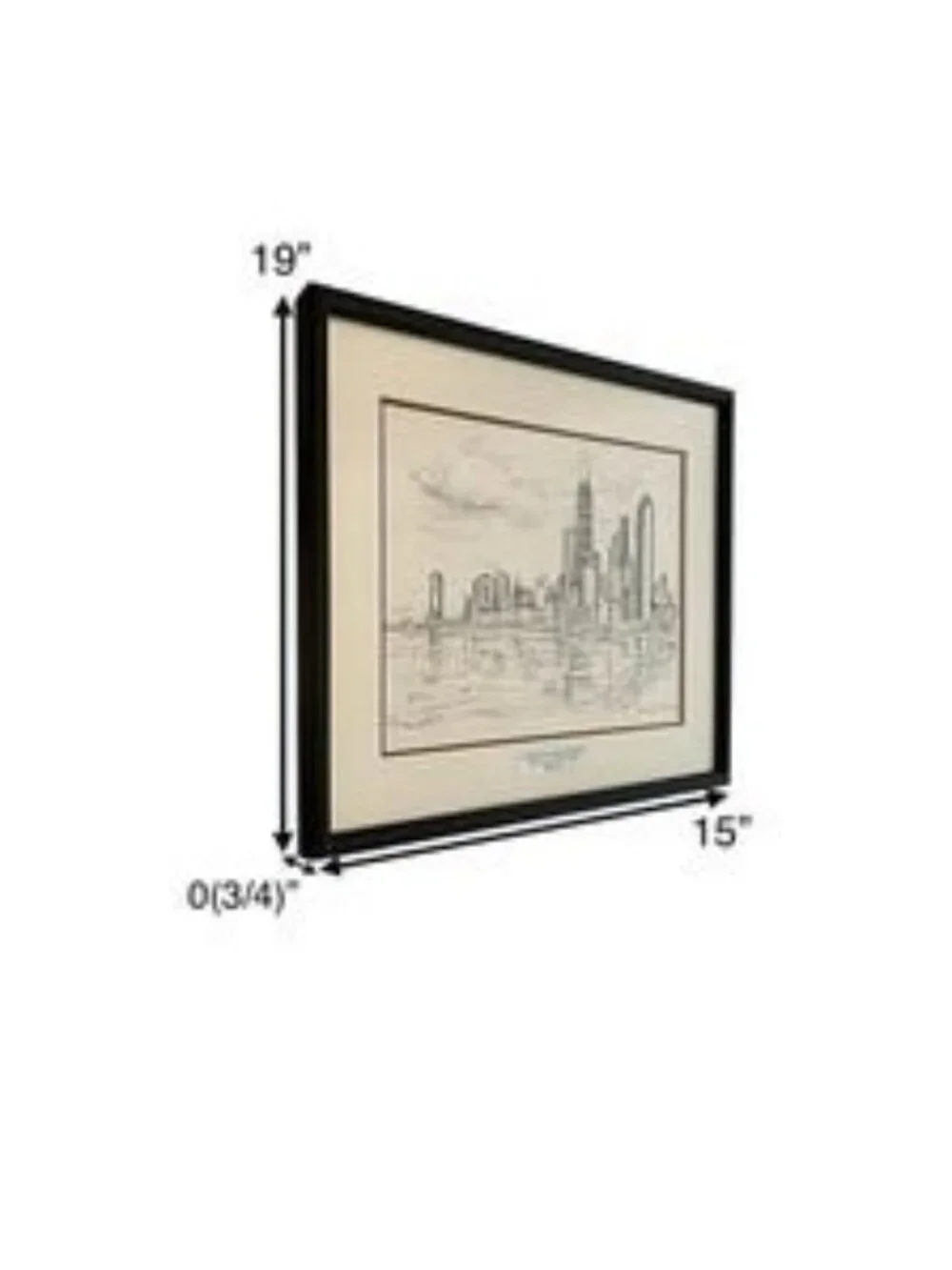 Jack Simmerling Signed Print Framed Architecture Sketch Chicago Skyline
